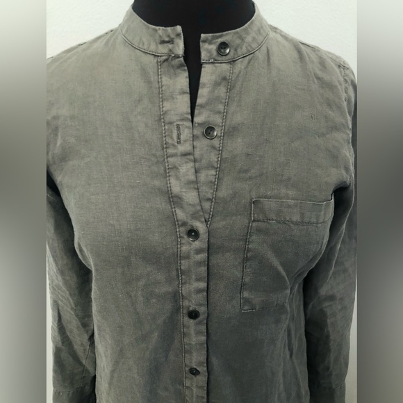 New Michael Stars Woven Linen Shirt Dress in Camo XS - Picture 3 of 6